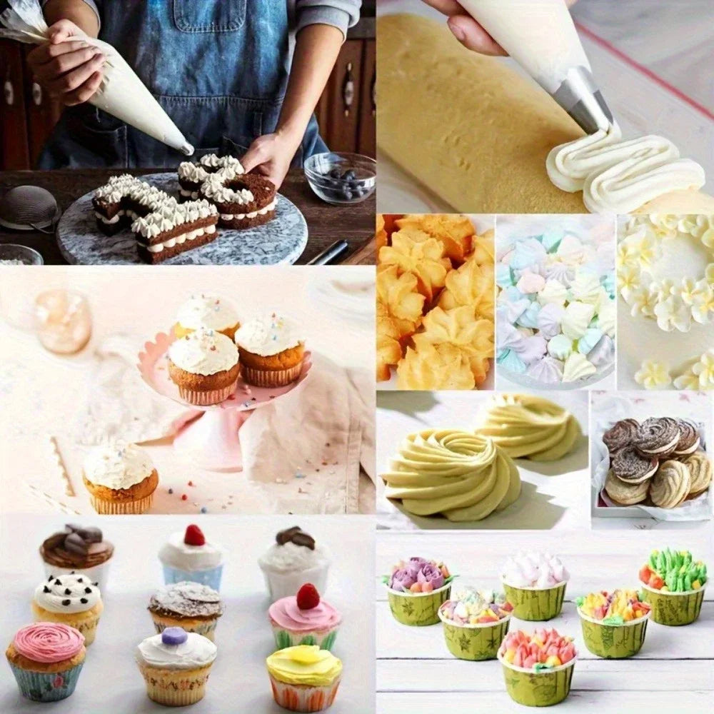 100PCS Disposable Pastry Bags, Extra Strong&Leak-Proof Piping Bags for Cake Decorating,Baking,Icing,and Crafts–Durable&Food S