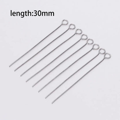 100pcs Stainless steel Eye Head Pins Metal Eye Pins For Jewelry Making Findings Diy Earrings Pendant Jewelry Pins Supplies
