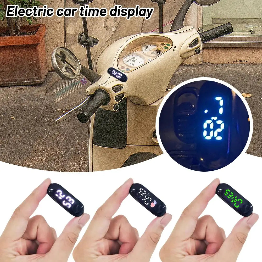 Digital Time Display For Motorcycle Electric Scooter Portable Electronic Watch Waterproof Luminous Digital Display LED Clock