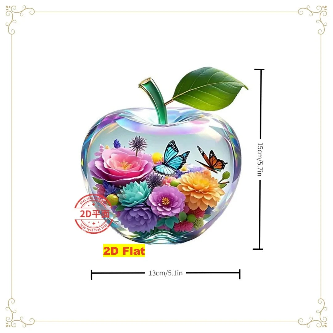 2D Acrylic Apple Landscape Desktop Decoration Ornament Home Living Room Entrance Tabletop Decoration Office Table Ornament - 