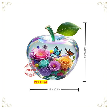 2D Acrylic Apple Landscape Desktop Decoration Ornament Home Living Room Entrance Tabletop Decoration Office Table Ornament - 