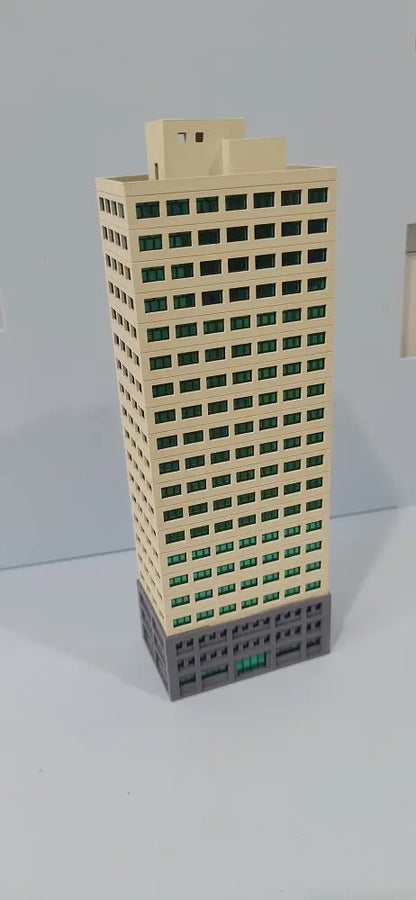 Diorama 1:300 Scale Architectural Model City Skyscraper Building Scene Display Model Railway Train Assembled Layout - F-1