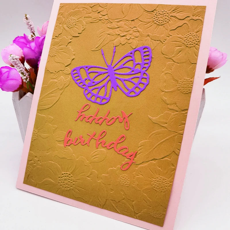 Elegant floral border 3D embossed folder texture pattern background DIY scrapbook craft supplies for embossing, template mold