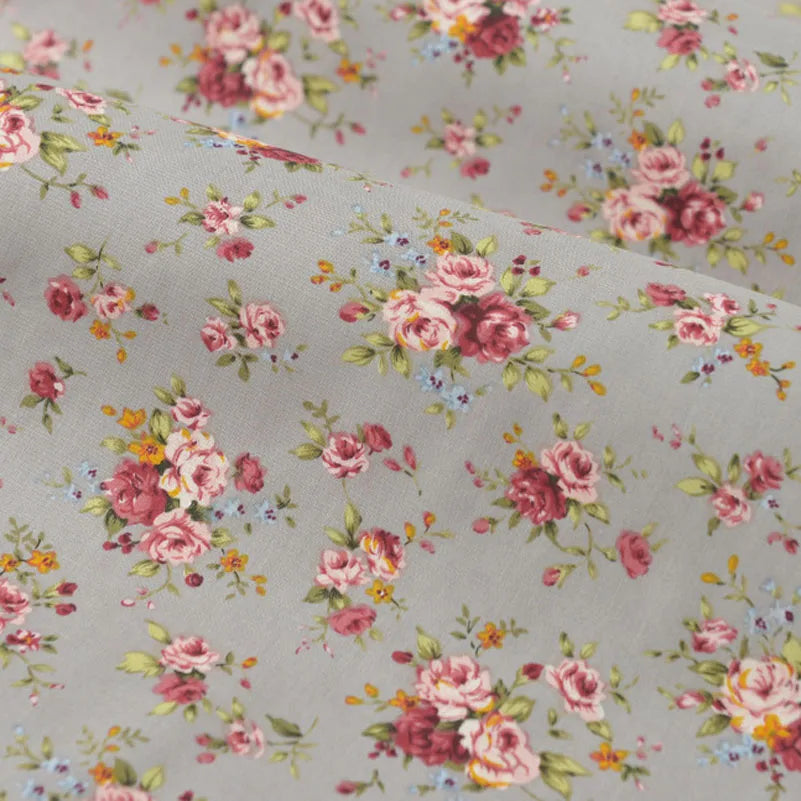 Floral Fabric Flower Cotton Printed Poplin Quilting Clothes Patchwork Muslin Sewing Accessories - J010