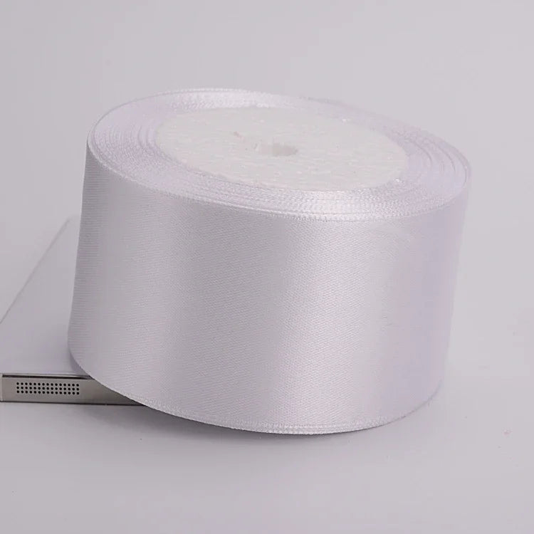 (25yards/roll)6mm-75mm White Silk Satin Ribbons Wedding Decorative Ribbon Gift Wrapping DIY Handmade Materials 9 Size