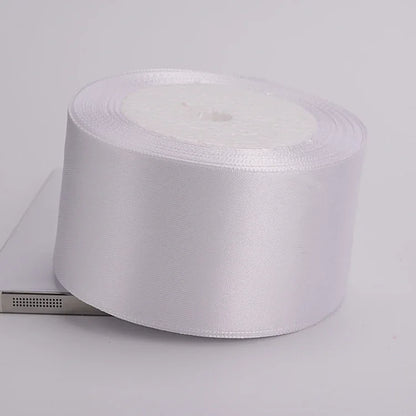 (25yards/roll)6mm-75mm White Silk Satin Ribbons Wedding Decorative Ribbon Gift Wrapping DIY Handmade Materials 9 Size - 50mm 