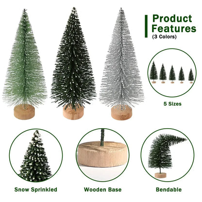 Mini Christmas Tree Ornaments Christmas Tabletop Decorations Ornaments Home Xmas Gifts Cedar Pine Needle Tree Window Decor
