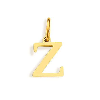 26 Letter Alphabet Initial 10mm Charm Pendant Jewelry Gold Stainless Steel Simple PVD Plated DIY Necklace Bracelet Jewelry - 