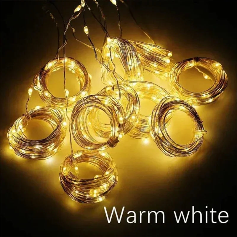 3M LED Curtain String Lights Fairy Decoration USB Holiday Garland Lamp 8 Mode For Home Garden Christmas Party New Year Weddin
