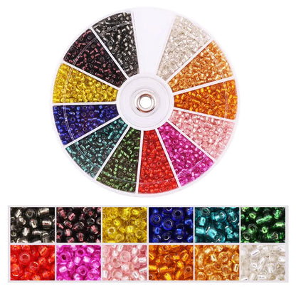 2000pcs/Lot 12Grids Glass Seed Beads Set Charms Jewelry Beads For Bracelet Necklace Earrings Handmade Craft DIY Jewelry Makin