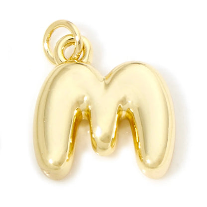 1Pcs English Letter Brass Charms 18K Real Gold Plated Capital Alphabet Initial A-Z Pendant Personalized Jewelry Making Findin