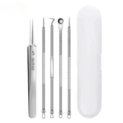 4-11Pcs Ingrown Hair Tweezers Acne Blackhead Removal Needles Black Dots Cleaner Deep Cleansing Pore Cleaner Face Skin Care To