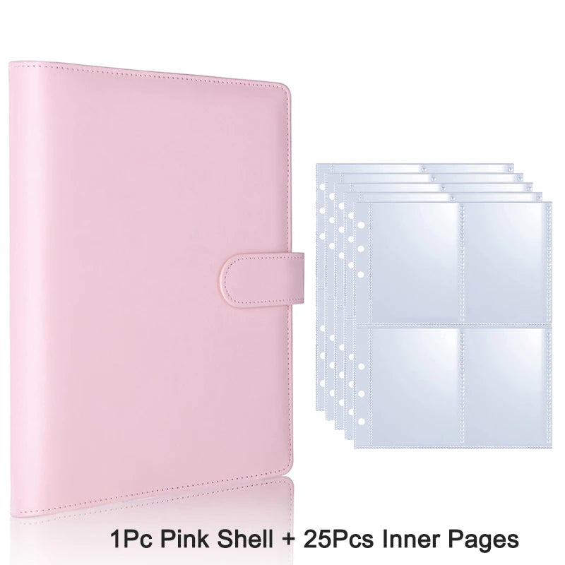 25pcs Page(4 Grids) Photo Card A5-Binder Kpop Photo Albums Idol Cards Loose-leaf Collect Book Binder Binder Photocard Holder 