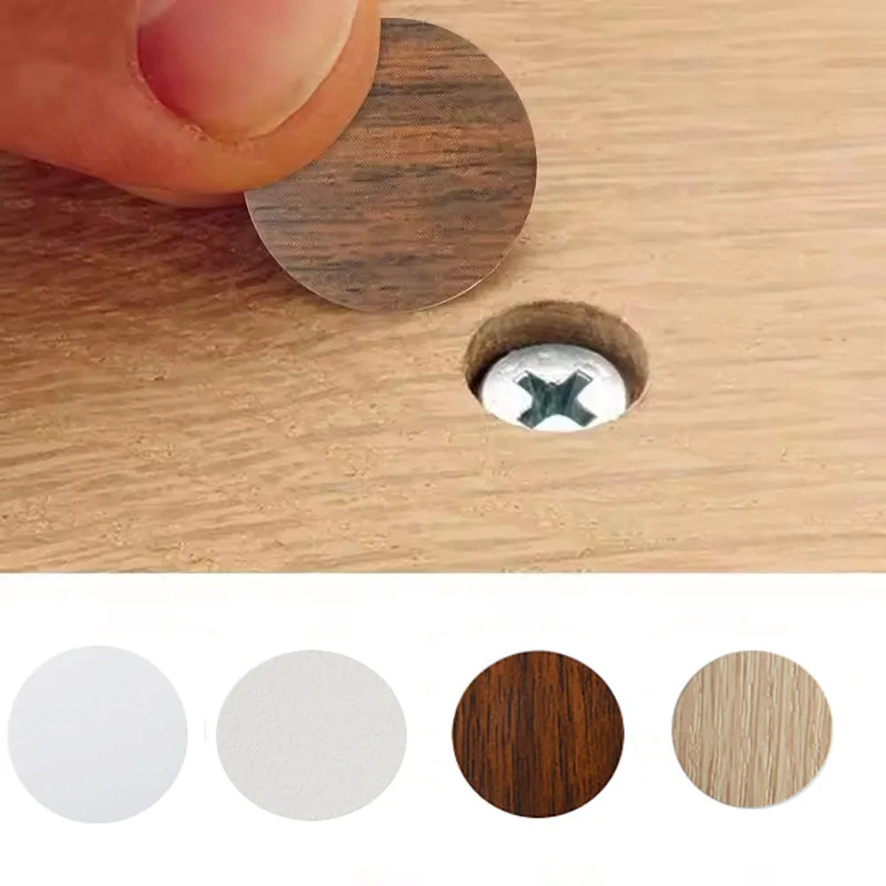 54Pcs/Set Wooden Furniture Self Adhesive Screw Cap Cover Hole Stickers Wood Craft Desk Cabinet Drawer Art Sticker Ornament