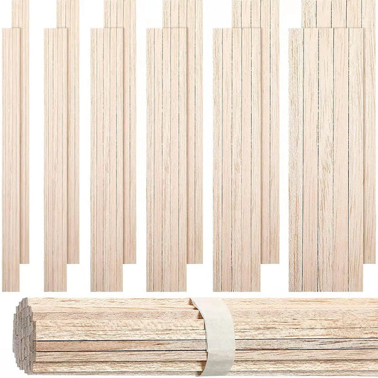 130pcs Balsa Wood Wooden Strip Craft Square Cudgel Model Toys Building Carving Handicraft DIY Accessories Balsa Stick