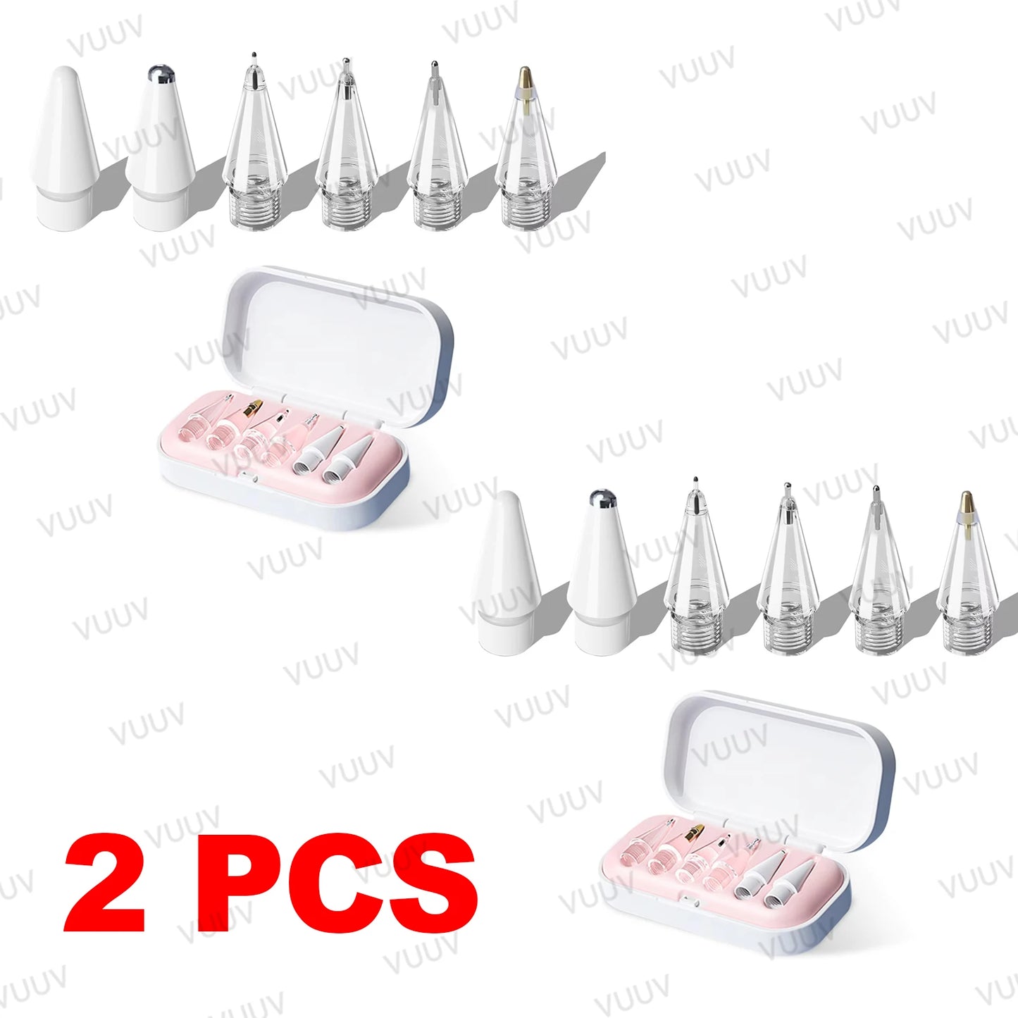 4 / 6 Pcs Replacement Pencil Tips For Apple Pencil Pro/2nd Gen/1st Gen/USB-C, Upgraded iPad Pen Tips With Storage Case - Pink