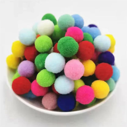 Kids DIY Pompoms Toy Craft Supplies Mini Fluffy Pompon 10/15/20/25mm Pom Poms Christmas Home Decoration Accessories 100pcs/50