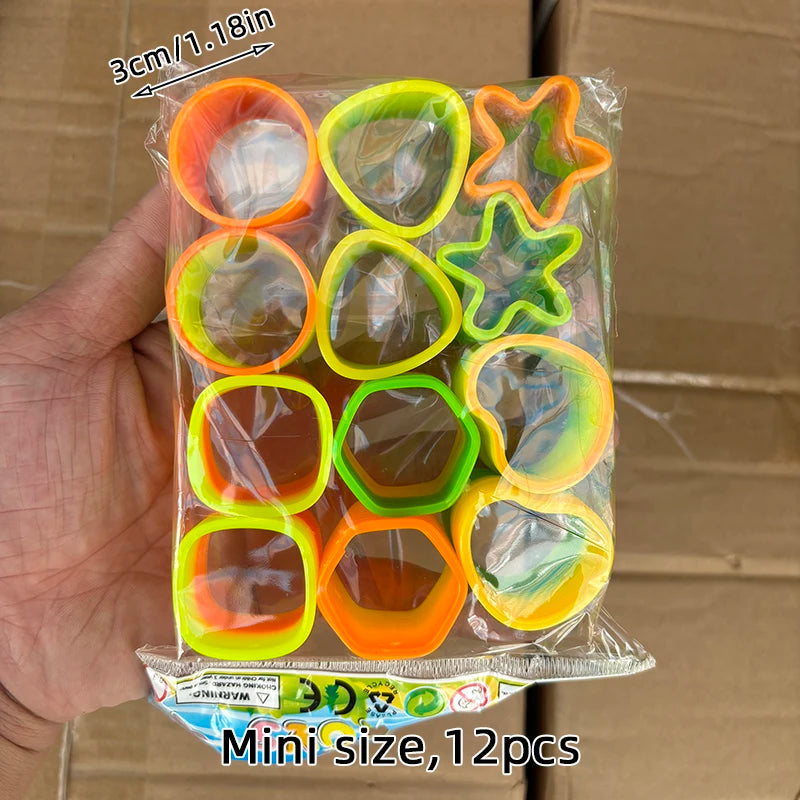 12/24 Rainbow Magic Springs Circle Toys Kids Birthday Party Favors Guests Giveaway Small Gifts Pinata Fillers Flexible Funny 