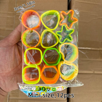 12/24 Rainbow Magic Springs Circle Toys Kids Birthday Party Favors Guests Giveaway Small Gifts Pinata Fillers Flexible Funny 