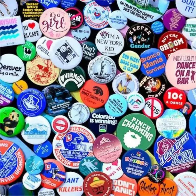 Customized Personalized Tinplate Enamel Pins Creativity Printed Pictures Text Metal Lapel Badges Brooches Jewelry Gift