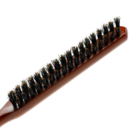 Natural Boar Bristle Hair Fluffy Comb Wood Handle Hair Brush Anti-static Barber Hair Comb Scalp Massage Hairdresser Styling T