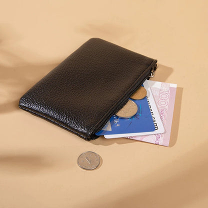 Women PU Leather Coin Purse Retro Litchi Pattern Zipper Pouch Mini Change Purses Unisex Solid Wallets Card Holder Storage Bag