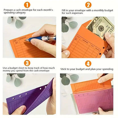 Budget Envelope Cash Envelope PP Loose Binder, Monthly Weekly Tracking Budget Planner for Savings on Sinking Fund Daily Expen