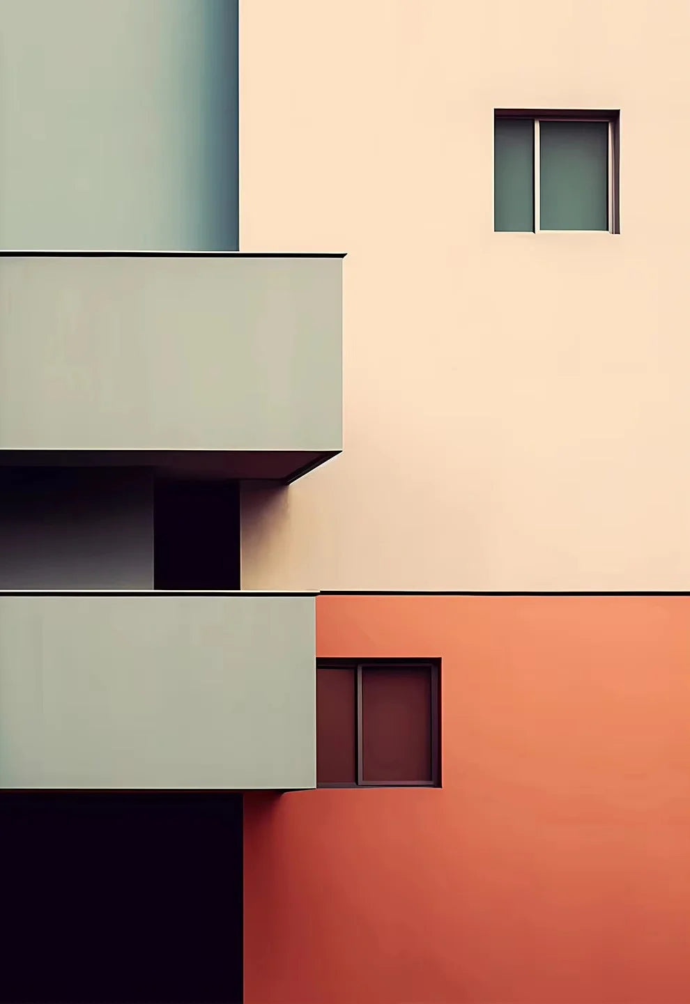 Classic Architecture Abstract Poster Prints Minimalist Fallingwater House Bauhaus Canvas Painting Wall Art Pictures Home Deco