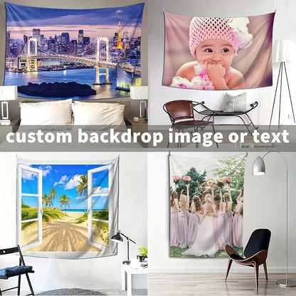 Custom Tapestry Personalized Photo Tapestrys Anniversary, Birthday, Wedding Party Decoration Background Banner Home Decor