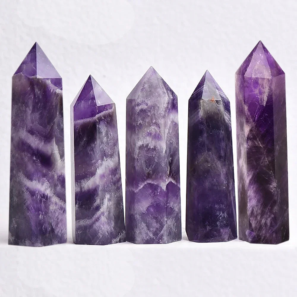 Natural Stone and Crystals Point Wand Witchcraft Rose Quartz Amethyst Home Decor Mineral Reiki Healing Stones Crafts Room Dec