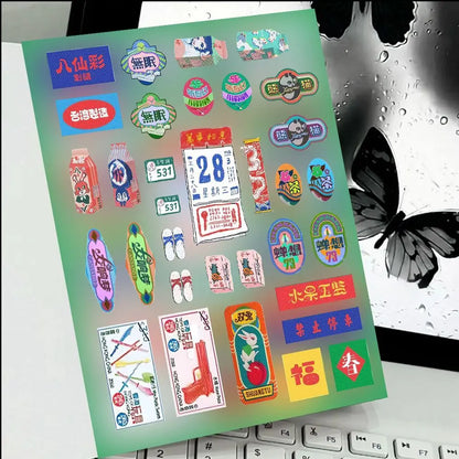 6sheets y2k Dreamcore Retro Hong Kong Weirdcore Style Collages Journals Diary Scrapbook Stickers