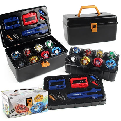 Bey X Spinning Toy Kit Gyro Metal Battle Tops with Launchers Organize Box Set Gift