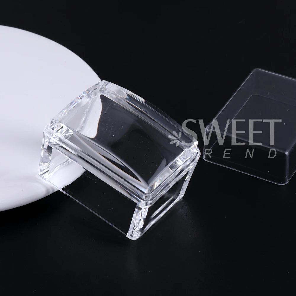 Square Nails Art Stamping Plates Kit French Manicure Transparent Silicone Polish Stencil Template Seal Stamper Scraper Nail T