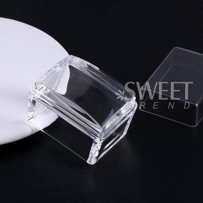 Square Nails Art Stamping Plates Kit French Manicure Transparent Silicone Polish Stencil Template Seal Stamper Scraper Nail T