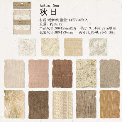 28 pcs Vintage 3D texture Material paper for Planner Decorative Diary Scrapbooking Background paper handmade Craft Supplies -
