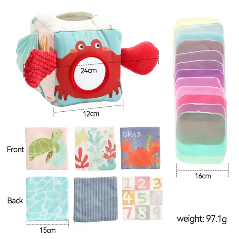 Montessori Cloths Toys Magic Cotton Animal Tissue Box Kids Finger Exercise Cloth Busy Box Toys Baby Educational Activity Sens