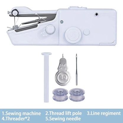 Portable Manual Sewing Machine Handheld Rope-free Electric Quick Build DIY Apparel Supplies Arts Crafts Home Garden Embroider