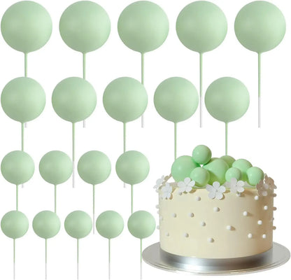 20-Piece Mini Balloon Cake Topper Decorations with Gold Ball Picks - Festive Cake Decor for Celebrations