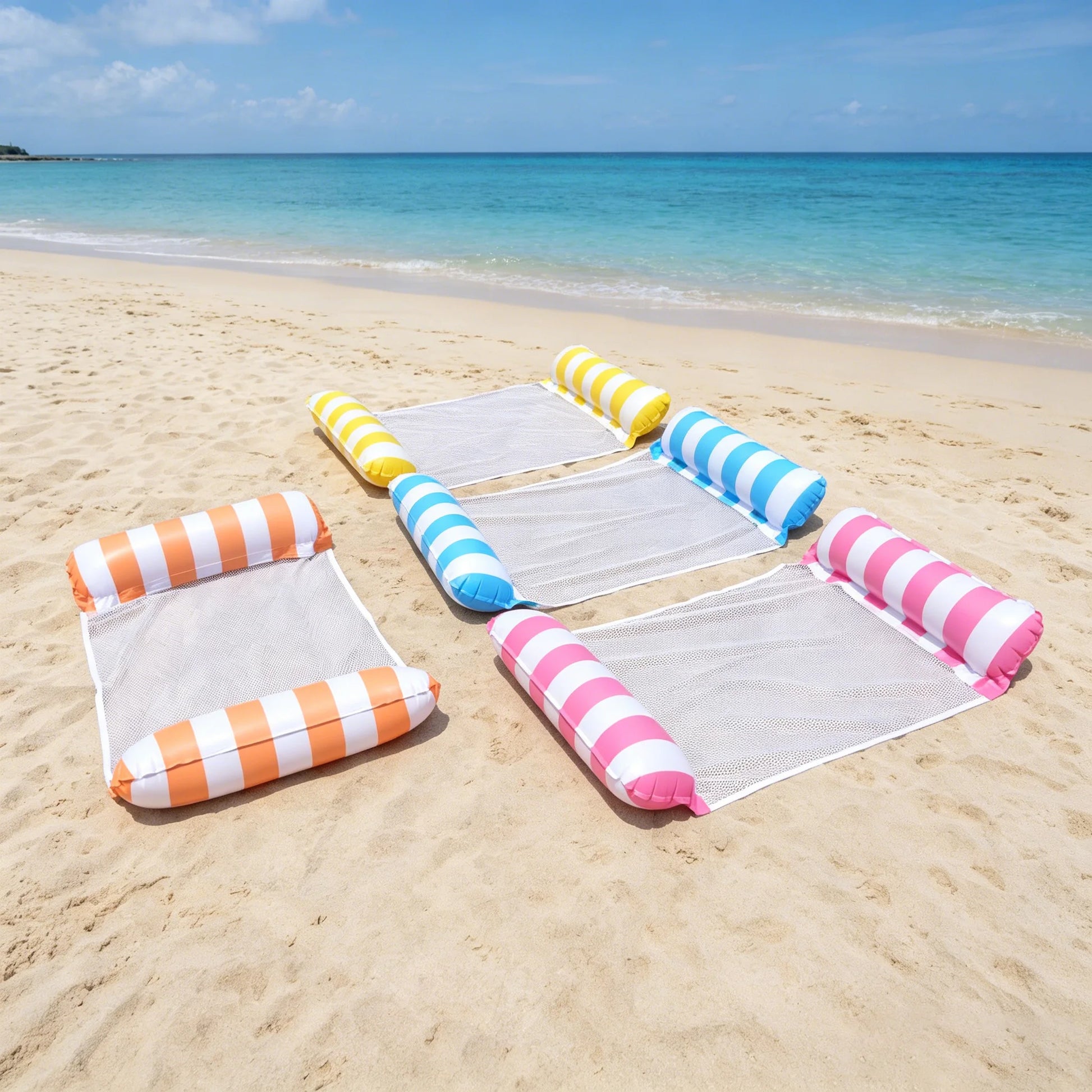 Pool Hammock Floats, 1Pack 4-in-1 Inflatable Water Hammocks Floaties (Saddle, Lounge Chair, Hammock, Drifter), , Pool Float L