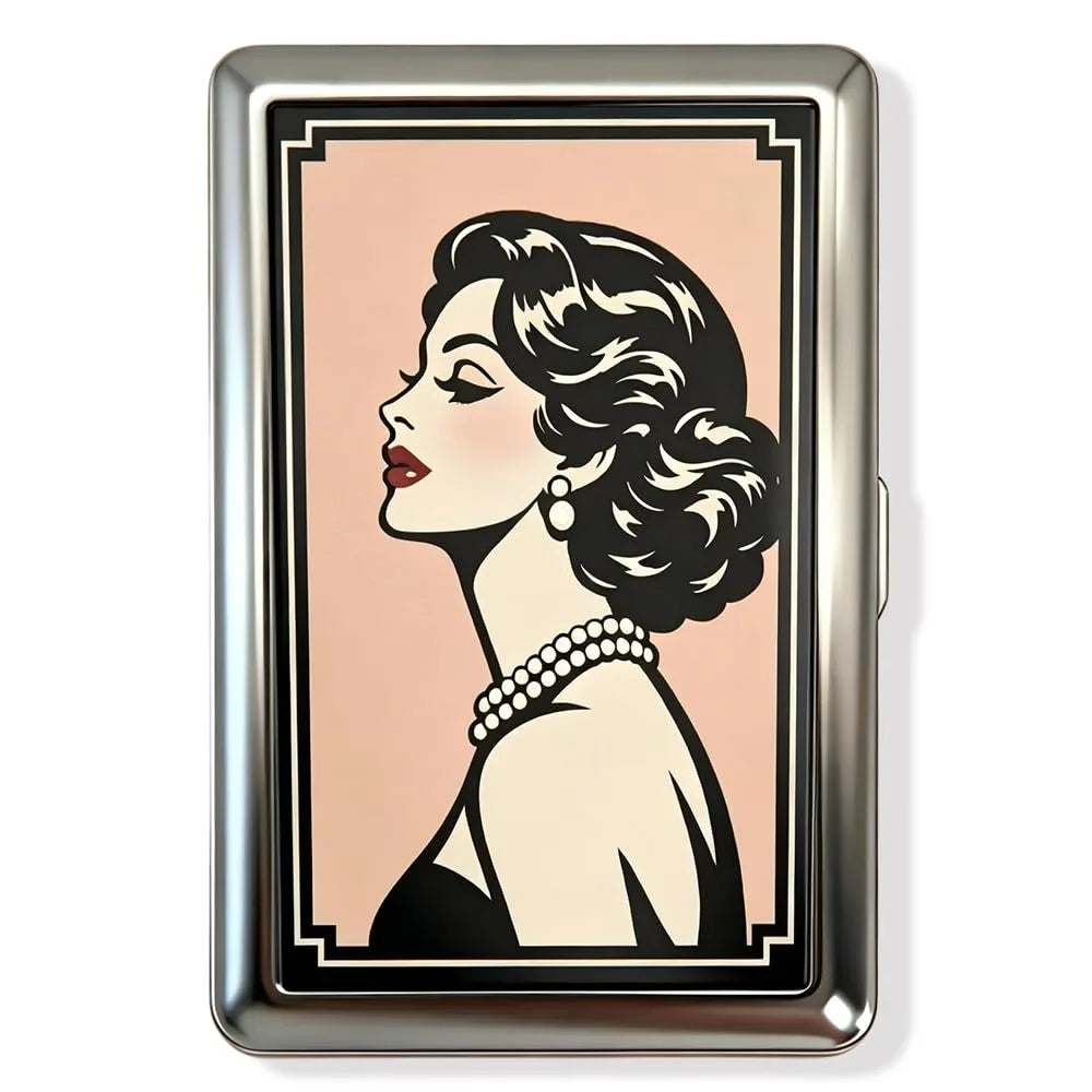 Vintage-Style Vintage Card Case Versatile Design Metal Material Metal Case Easy Snap Multi-function Card Holder - P