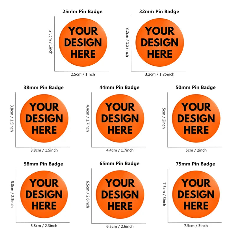 Customized Personalized Tinplate Enamel Pins Creativity Printed Pictures Text Metal Lapel Badges Brooches Jewelry Gift