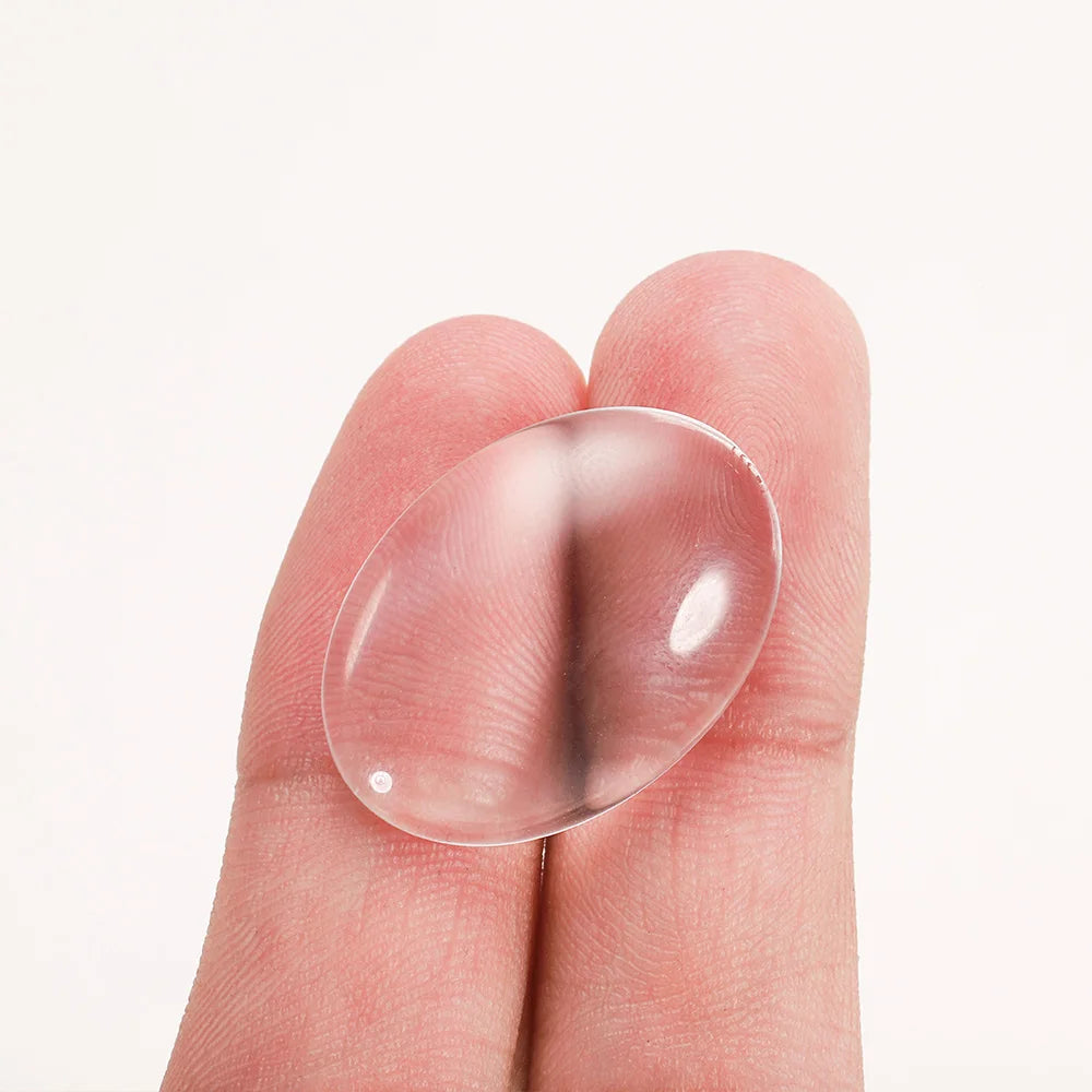 5-50pcs/lot Size 10-50mm Oval Glass Cabochon Cameo Transparent Clear Flat Back Crystal Cabochon For Jewelry Making Accessorie