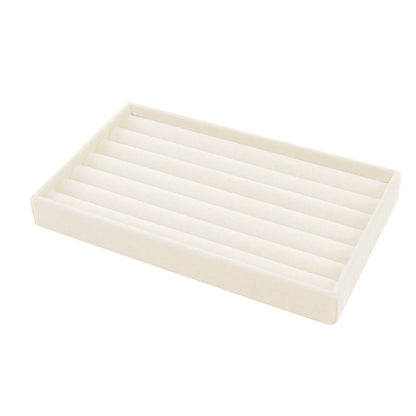 1PC, Flocking Jewelry Box Jewelry Tray, Color: Beige - Long platter