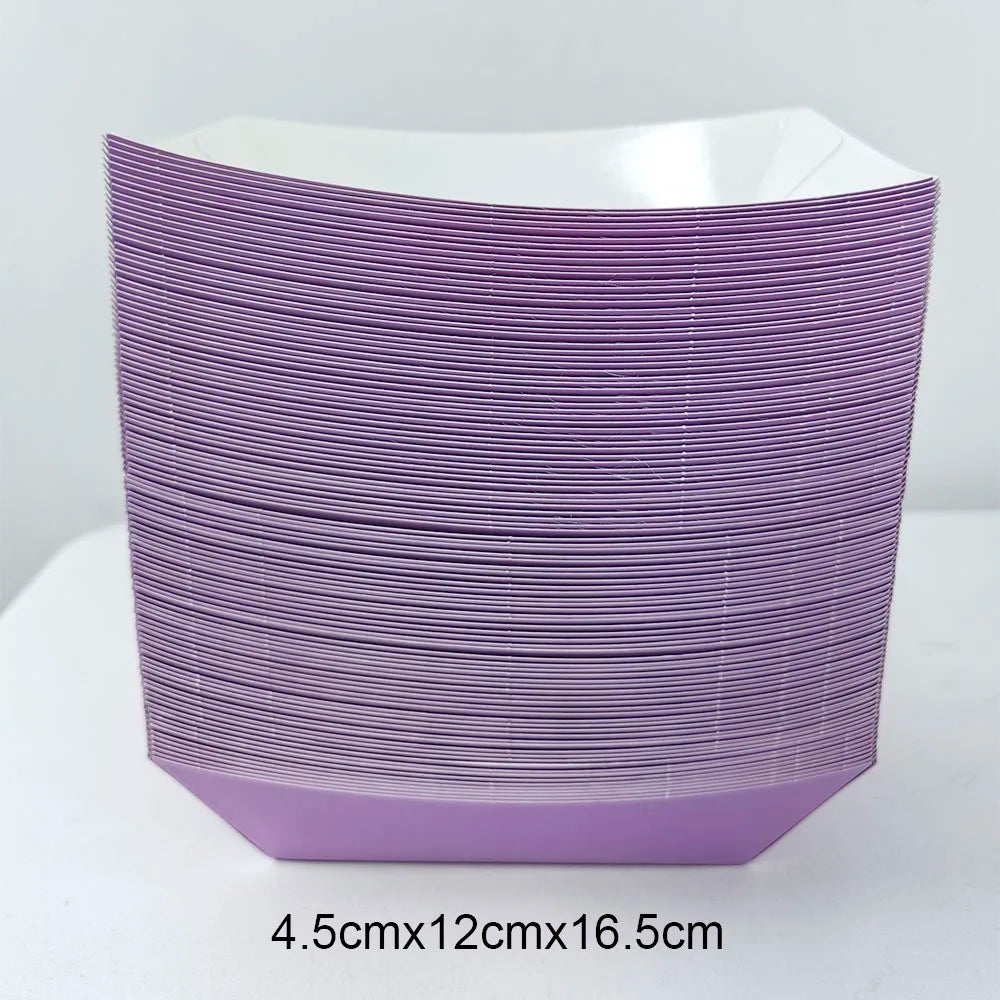 6/12/24 Solid Color Paper Food Trays Disposable Food Boat Black White Blue Yellow Popcorn Box Baby Showe Birthday Party Suppl