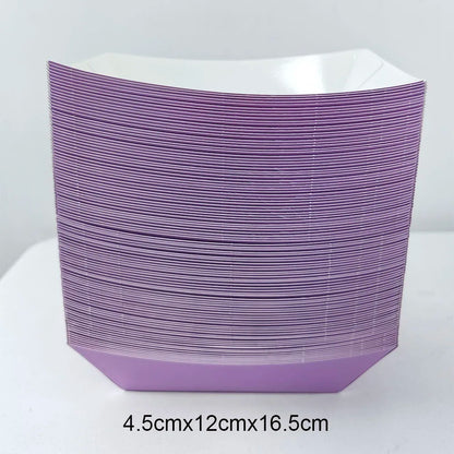 6/12/24 Solid Color Paper Food Trays Disposable Food Boat Black White Blue Yellow Popcorn Box Baby Showe Birthday Party Suppl