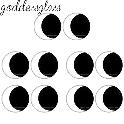 Glass Cartoon Doll Round Eyes Heart Pupil Lovely 10pcs 12mm/18mm/20mm/25mm Round Cabochon Flat Back Making Findings Jewelry -