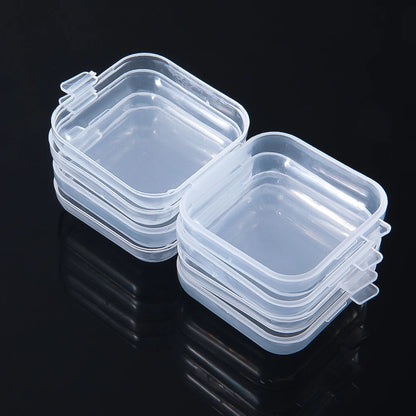5/20PCS Mini Plastic Storage Box Transparent Jewelry Storage Box Container Portable Earring Ring Earplugs Packaging Storage C