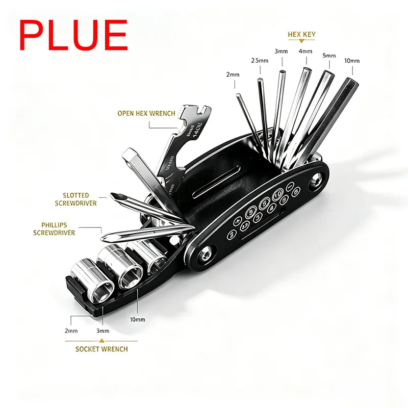 16-in-1 Socket Wrench Set, Non-Slip Rotating Head. Durable Stainless Steel for Home & Car Repairs. Easy & Universal Tool. - b