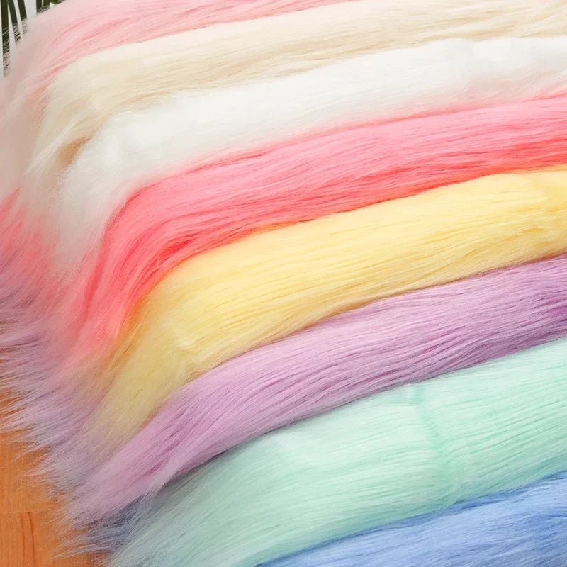 25x45cm 9cmPile Faux Fur Fabric For Sewing Doll Toy Beard Hair DIY Patchwork Material Accessories Home Decoration Cosplay Fab