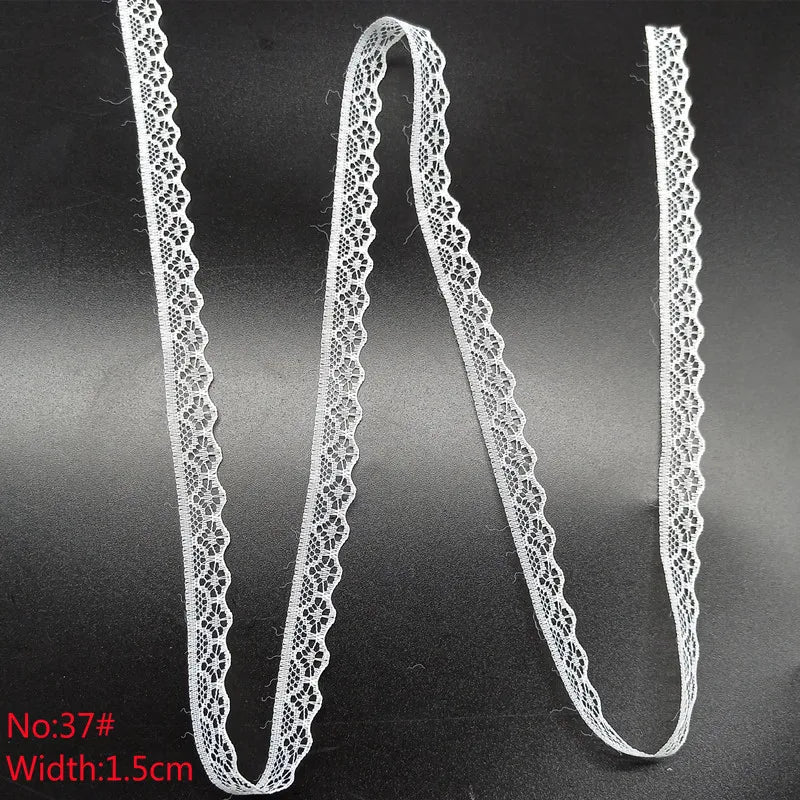 10 Yards 38 Kinds of White Lace Ribbon African Lace Fabric DIY Webbing Decoration Gifts Packing Sewing Clothes Material Craft